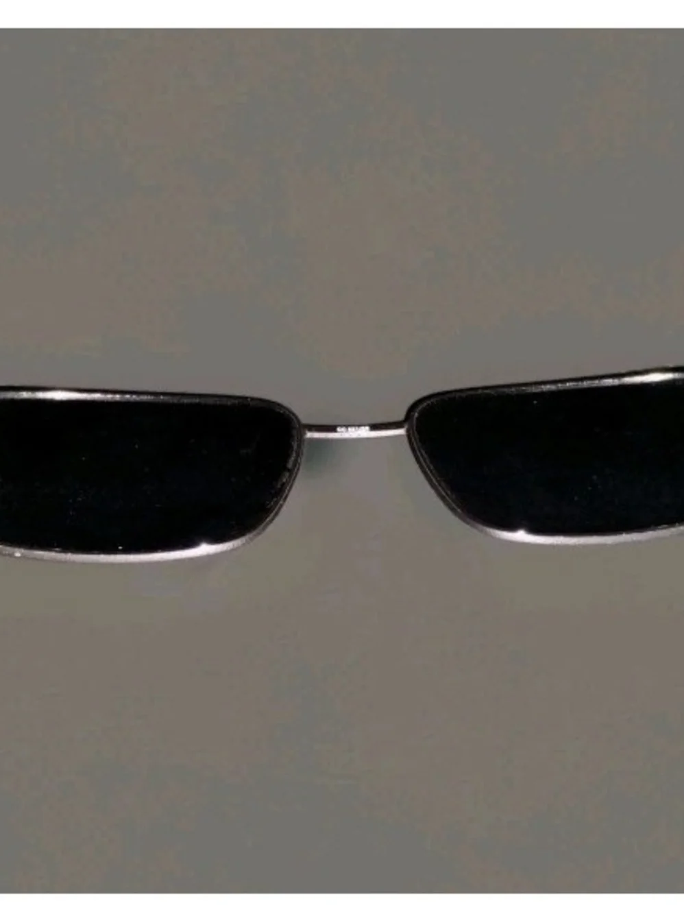 Amazon Men's Rectangular Silver Frame Sunglasses with Black Lenses